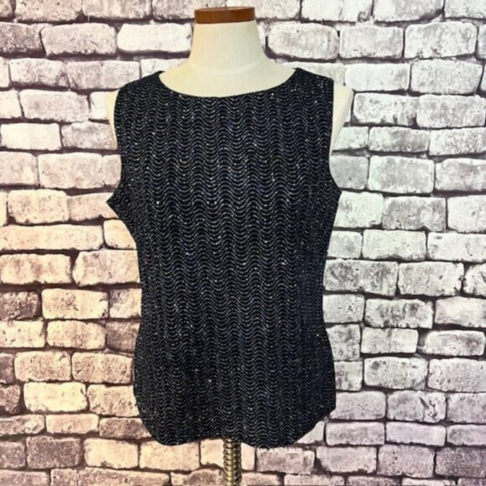 J.B.S. Sleeveless Sparkling Sleeveless Blouse Size XL